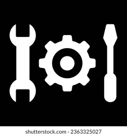 Service tool icon on white background. Vector illustration wrench screwdriver setting