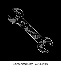 Service tool icon. Icon settings. chip.
