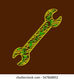 Service tool icon. Icon settings. Vector illustration. Abstract wrench.