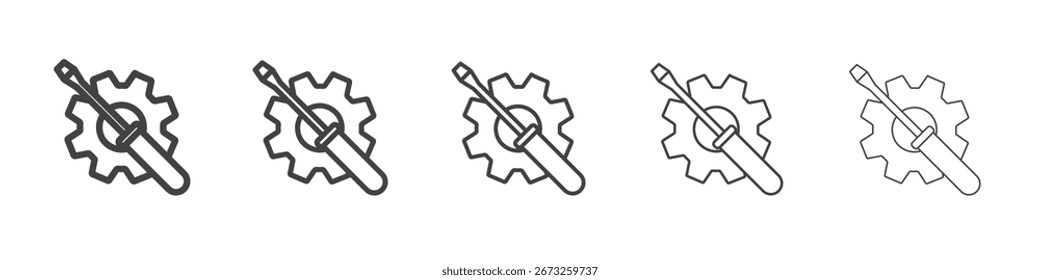 Símbolo de colección de ilustración simple de icono de herramienta de servicio