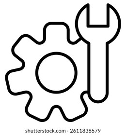 Service tool icon Simple outline vector logo
