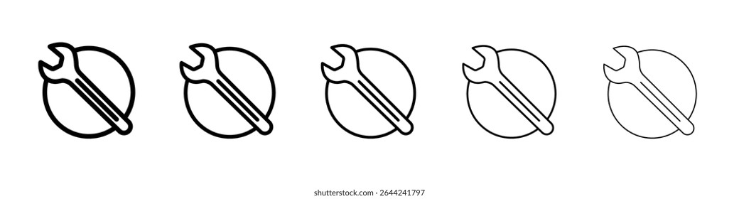 Conjunto de marcas de logotipo de contorno delgado de icono de herramienta de servicio