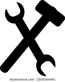 Service tool icon .Vector illustration. hammer and wrench concept. vector icon design. Repair  sign.