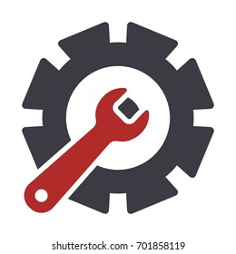 Service tool icons isolated on white background. Options vector illustration. Settings symbol with gear and spanner