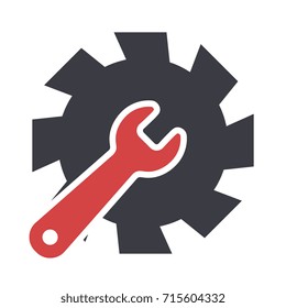 Service tool icons isolated on white background. Options vector illustration. Settings symbol with gear and spanner