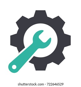 Service tool icons isolated on white background. Options vector illustration. Settings symbol with gear and spanner