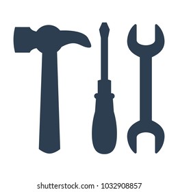 Service tool icons on white background. Vector illustration