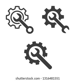 Service tool icons on white background. Vector illustration