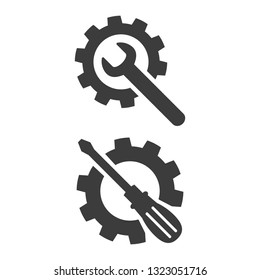 Service tool icons on white background. Vector illustration