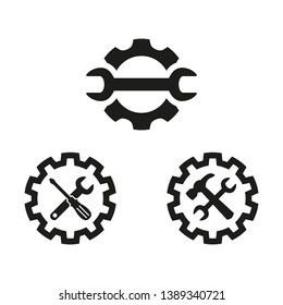 Service tool icons on white background. Vector illustration