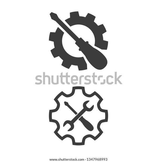 Service tool icons on white background.\
Vector illustration