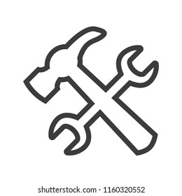 Service tool line icon on white background. Vector illustration