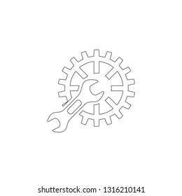 Service tool. simple flat vector icon illustration. outline line symbol - editable stroke