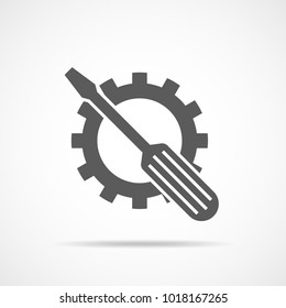 Service tool symbol in flat design. Vector illustration. Settings tools icon on light background