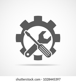 Service tool symbol in flat design. Vector illustration. Settings tools icon on light background