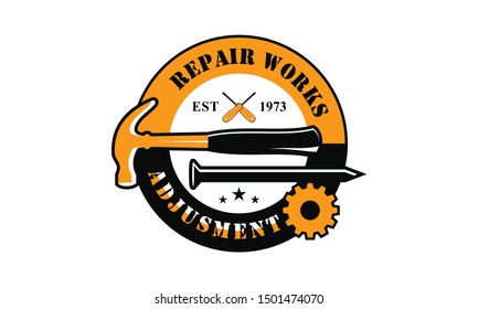 Service tool, workshop logo Repair icon vector
