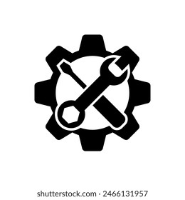 Service Tools Black and White Flat Vector Icon