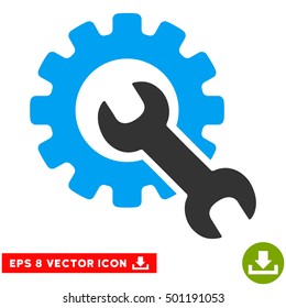 Service Tools EPS vector icon. Illustration style is flat iconic bicolor blue and gray symbol on white background.