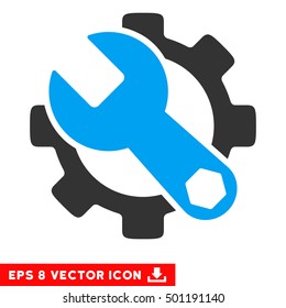 Service Tools EPS vector icon. Illustration style is flat iconic bicolor blue and gray symbol on white background.