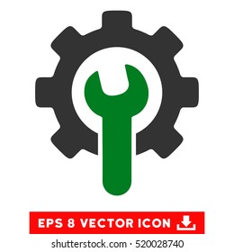 Service Tools EPS vector icon. Illustration style is flat iconic bicolor green and gray symbol on white background.
