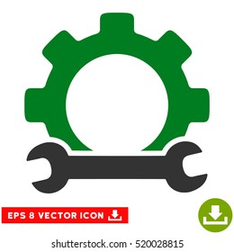 Service Tools EPS vector icon. Illustration style is flat iconic bicolor green and gray symbol on white background.