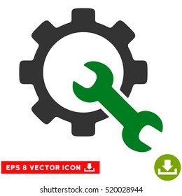 Service Tools EPS vector icon. Illustration style is flat iconic bicolor green and gray symbol on white background.