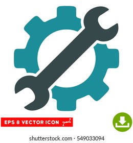 Service Tools EPS vector icon. Illustration style is flat iconic bicolor soft blue symbol on white background.