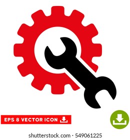 Service Tools EPS vector icon. Illustration style is flat iconic bicolor intensive red and black symbol on white background.