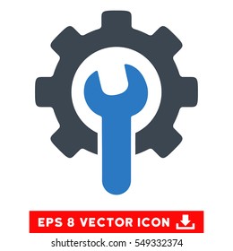 Service Tools EPS vector icon. Illustration style is flat iconic bicolor smooth blue symbol on white background.