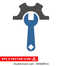 Service Tools EPS vector icon. Illustration style is flat iconic bicolor cobalt and gray symbol on white background.