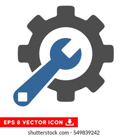 Service Tools EPS vector icon. Illustration style is flat iconic bicolor cobalt and gray symbol on white background.