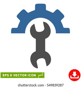 Service Tools EPS vector icon. Illustration style is flat iconic bicolor cobalt and gray symbol on white background.