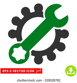 Service Tools EPS vector pictogram. Illustration style is flat iconic bicolor green and gray symbol on white background.