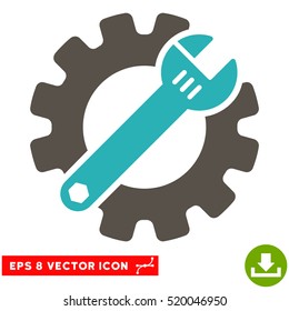 Service Tools EPS vector pictogram. Illustration style is flat iconic bicolor grey and cyan symbol on white background.