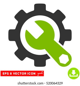 Service Tools EPS vector pictogram. Illustration style is flat iconic bicolor eco green and gray symbol on white background.