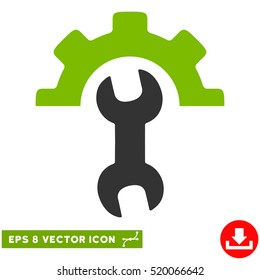 Service Tools EPS vector pictogram. Illustration style is flat iconic bicolor eco green and gray symbol on white background.