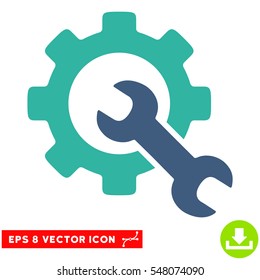 Service Tools EPS vector pictogram. Illustration style is flat iconic bicolor cobalt and cyan symbol on white background.