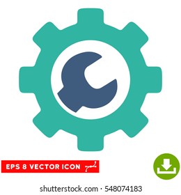 Service Tools EPS vector pictogram. Illustration style is flat iconic bicolor cobalt and cyan symbol on white background.