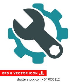 Service Tools EPS vector pictogram. Illustration style is flat iconic bicolor soft blue symbol on white background.