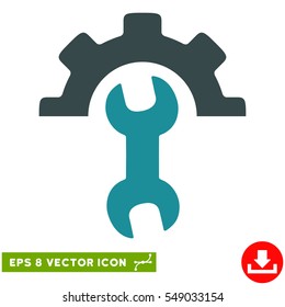 Service Tools EPS vector pictogram. Illustration style is flat iconic bicolor soft blue symbol on white background.