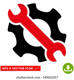 Service Tools EPS vector pictogram. Illustration style is flat iconic bicolor intensive red and black symbol on white background.