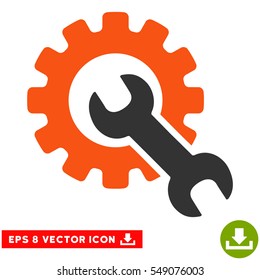 Service Tools EPS vector pictogram. Illustration style is flat iconic bicolor orange and gray symbol on white background.