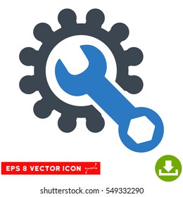 Service Tools EPS vector pictogram. Illustration style is flat iconic bicolor smooth blue symbol on white background.