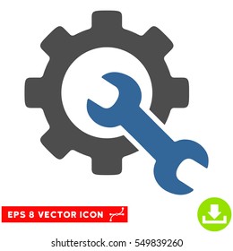 Service Tools EPS vector pictogram. Illustration style is flat iconic bicolor cobalt and gray symbol on white background.