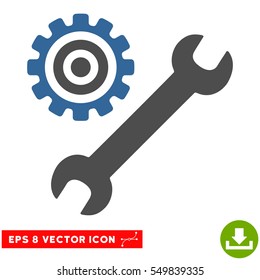 Service Tools EPS vector pictogram. Illustration style is flat iconic bicolor cobalt and gray symbol on white background.