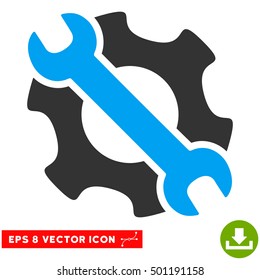 Service Tools EPS vector pictograph. Illustration style is flat iconic bicolor blue and gray symbol on white background.