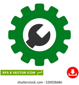 Service Tools EPS vector pictograph. Illustration style is flat iconic bicolor green and gray symbol on white background.