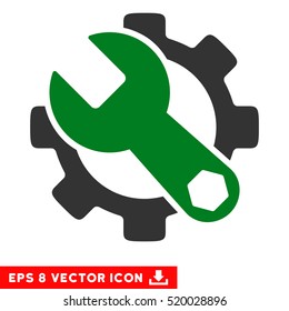 Service Tools EPS vector pictograph. Illustration style is flat iconic bicolor green and gray symbol on white background.