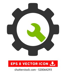 Service Tools EPS vector pictograph. Illustration style is flat iconic bicolor eco green and gray symbol on white background.