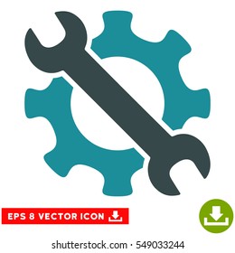 Service Tools EPS vector pictograph. Illustration style is flat iconic bicolor soft blue symbol on white background.